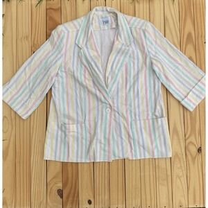 CRICKET LANE WHITE WITH PASTEL STRIPES SPRING/SUMMER JACKET WOMENS **read Detail